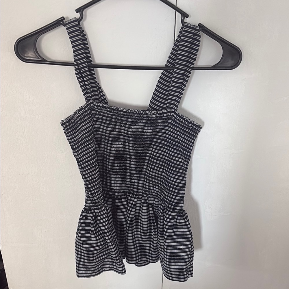 Striped Black and White Women's Top